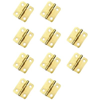 Lot de 10 mini charnières dorées en métal de rechange pour tiroir - 18 x 16 mm - Petites charnières darmoire avec petites vis - Publicité Lot de 10 mini charnières dorées en métal de rechange pour tiroir - 18 x 16 mm - Petites charnières darmoire avec petites vis - Publicité