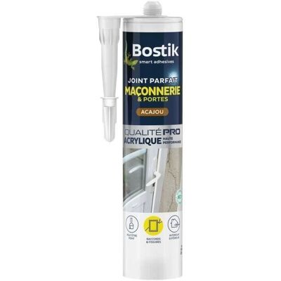 BOSTIK - JointParfait-Maconnerie-Huisserie-Acajou-280 - Acajou - 280 mL - Sealant - Publicité BOSTIK - JointParfait-Maconnerie-Huisserie-Acajou-280 - Acajou - 280 mL - Sealant - Publicité