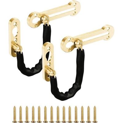 HANDEIU 2 Pcs Verrou de Scurit Coulissant Chane Chane de Porte en Acier Inoxydable avec Vis Dores - Publicité HANDEIU 2 Pcs Verrou de Scurit Coulissant Chane Chane de Porte en Acier Inoxydable avec Vis Dores - Publicité