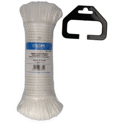 EDM Corde tressée nylon – 6 mm x 25 m – Blanc grenat – Résistante & polyvalente - 87850 Blanc - Publicité EDM Corde tressée nylon – 6 mm x 25 m – Blanc grenat – Résistante & polyvalente - 87850 Blanc - Publicité