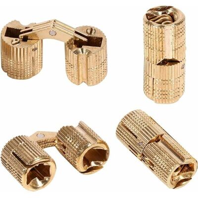 Charnières invisibles en laiton - MICH - Doré - 12 mm - Lot de 4 - Résistant à la rouille - Capacité de 8 kg - Publicité Charnières invisibles en laiton - MICH - Doré - 12 mm - Lot de 4 - Résistant à la rouille - Capacité de 8 kg - Publicité