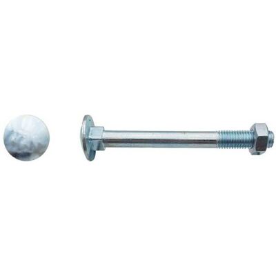 100 Boulons Tête Ronde Collet Carré TRCC 6 x 65 mm - DIN 603 - Zingué blanc - D-Work Blanc - Publicité 100 Boulons Tête Ronde Collet Carré TRCC 6 x 65 mm - DIN 603 - Zingué blanc - D-Work Blanc - Publicité
