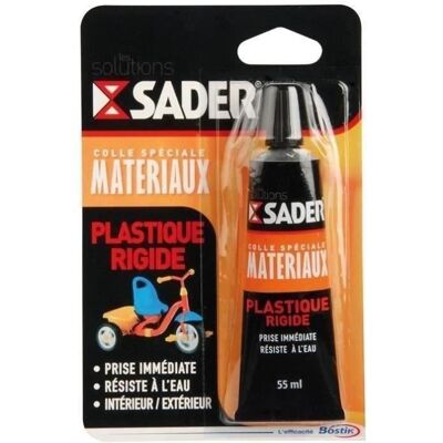 Sader 029533 Colle Plastique Rigide - 55ml - Publicité Sader 029533 Colle Plastique Rigide - 55ml - Publicité