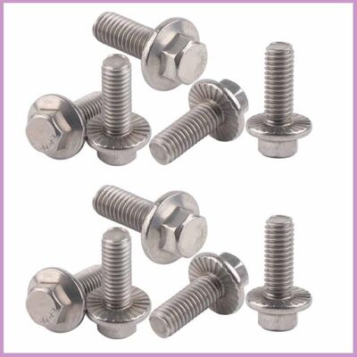 Cocosity boulon de bride 10pcs M6 en acier inoxydable SS304 Vis de bride hexagonale Boulonneur Boulotte bricolage rondelle M6 * 16 - Publicité Cocosity boulon de bride 10pcs M6 en acier inoxydable SS304 Vis de bride hexagonale Boulonneur Boulotte bricolage rondelle M6 * 16 - Publicité