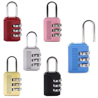 Lot de 6 Cadenas à Code de 3 Chiffres - Petit Cadenas Valise - 20mm - Métal - Blanc Blanc - Publicité Lot de 6 Cadenas à Code de 3 Chiffres - Petit Cadenas Valise - 20mm - Métal - Blanc Blanc - Publicité