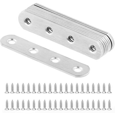 AIMOONSA Équerres dassemblage inox 77×16×2 mm - Lot 10 supports droits + 40 vis M4×16 - Publicité AIMOONSA Équerres dassemblage inox 77×16×2 mm - Lot 10 supports droits + 40 vis M4×16 - Publicité