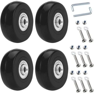 YIKXIULF Roues de valise 4 pièces roulettes de remplacement de valise universelles 50 x 18 mm avec vis et clé Noir - Publicité YIKXIULF Roues de valise 4 pièces roulettes de remplacement de valise universelles 50 x 18 mm avec vis et clé Noir - Publicité
