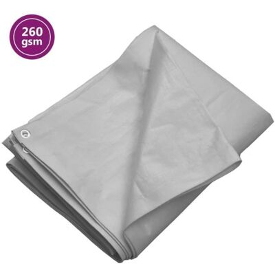 vidaXL Gris 260 g/m² 4x4 m Tarp - Tarp - Publicité vidaXL Gris 260 g/m² 4x4 m Tarp - Tarp - Publicité