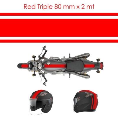 Ruban adhésif auto-adhésif pour motos - Rouge - 80 mm x 2 m - Publicité Ruban adhésif auto-adhésif pour motos - Rouge - 80 mm x 2 m - Publicité
