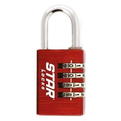 Cadenas à combinaison 4 chiffres - STARLOCK - 44mm - Aluminium - A code - En applique - Publicité Cadenas à combinaison 4 chiffres - STARLOCK - 44mm - Aluminium - A code - En applique - Publicité
