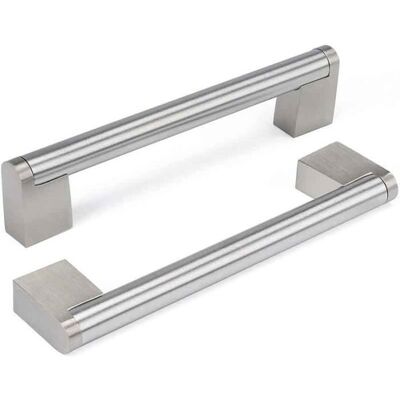 Poignée de Porte - FOLAYA - Lot de 10 - Acier Inoxydable - Nickel Brossé - Entraxe 320mm Gris - Publicité Poignée de Porte - FOLAYA - Lot de 10 - Acier Inoxydable - Nickel Brossé - Entraxe 320mm Gris - Publicité