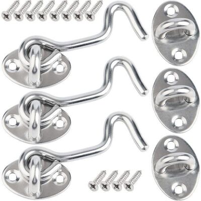 3 Pièces Loqueteau Porte en Inox - Crochet Porte - 75 mm Crochet Cabine Avec Vis - Montage Pour Fenêtre Porte de Grange - Argenté Gris - Publicité 3 Pièces Loqueteau Porte en Inox - Crochet Porte - 75 mm Crochet Cabine Avec Vis - Montage Pour Fenêtre Porte de Grange - Argenté Gris - Publicité