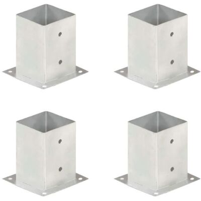 vidaXL Ancres de poteau 4 pcs Métal galvanisé 101 mm Blanc - Publicité vidaXL Ancres de poteau 4 pcs Métal galvanisé 101 mm Blanc - Publicité