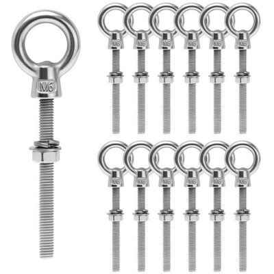12 Boulons à œil M6 Anneau de Levage Filetage Mâle Vis à œil en Acier Inoxydable 304 Piton à Oeil Inox pour Fixation (M6 X 60mm) - Publicité 12 Boulons à œil M6 Anneau de Levage Filetage Mâle Vis à œil en Acier Inoxydable 304 Piton à Oeil Inox pour Fixation (M6 X 60mm) - Publicité