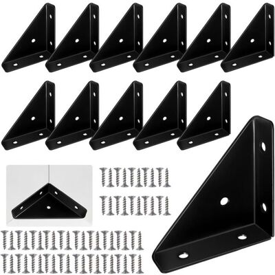 Lot de 12 supports détagère triangulaires en métal supports de meubles équerres avec vis pour bureau table de chevet - Publicité Lot de 12 supports détagère triangulaires en métal supports de meubles équerres avec vis pour bureau table de chevet - Publicité