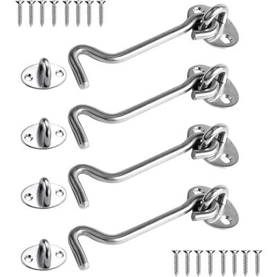 VSBNDIUFGUDISG Loquet Port 4pcCrochet Fermeture Porte4 inch Acier Inoxydable Porte LoquetVerrou Portail pour Serrures Porte de Grange Salle - Publicité VSBNDIUFGUDISG Loquet Port 4pcCrochet Fermeture Porte4 inch Acier Inoxydable Porte LoquetVerrou Portail pour Serrures Porte de Grange Salle - Publicité