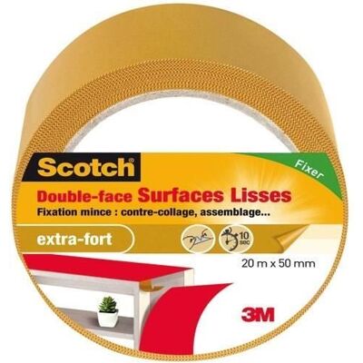 SCOTCH - Ruban adhésif - Double-face - Surfaces lisses - Extra-fort - 50 mm x 20 m Marron - Publicité SCOTCH - Ruban adhésif - Double-face - Surfaces lisses - Extra-fort - 50 mm x 20 m Marron - Publicité