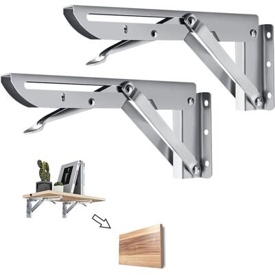 Équerre Pliante 450mm 2 Pièces Étagère Pliante en Acier Inoxydable Support Console Pliable Equerre - Publicité Équerre Pliante 450mm 2 Pièces Étagère Pliante en Acier Inoxydable Support Console Pliable Equerre - Publicité