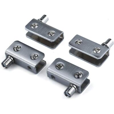 EVIRON Paquet de 4 charnières de porte en verre Charnière à pivot à 90 °acier inoxydable ajustement pour verre de 5-8mm Gris - Publicité EVIRON Paquet de 4 charnières de porte en verre Charnière à pivot à 90 °acier inoxydable ajustement pour verre de 5-8mm Gris - Publicité