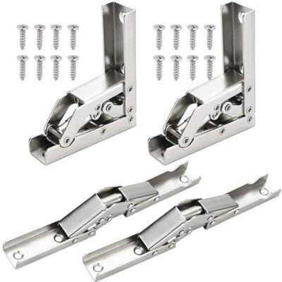 KULOREVQ 4 PCS Charnières Pliant 90 Degré Charniere Porte en Acier Inoxydable Charniere Meuble Cuisine Invisible avec 16 Vis - Publicité KULOREVQ 4 PCS Charnières Pliant 90 Degré Charniere Porte en Acier Inoxydable Charniere Meuble Cuisine Invisible avec 16 Vis - Publicité