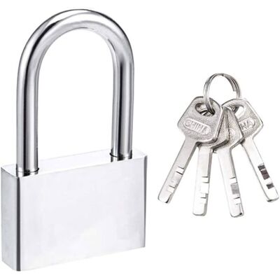 ZEMINPEOEL Cadenas 50 mm Cadenas à 4 clés Boîtier en Acier TrempéLongue Anse Diamètre 8 mmExterieur Etanche Cadenas Gris - Publicité ZEMINPEOEL Cadenas 50 mm Cadenas à 4 clés Boîtier en Acier TrempéLongue Anse Diamètre 8 mmExterieur Etanche Cadenas Gris - Publicité