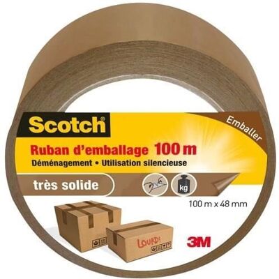 SCOTCH - Ruban d’emballage - Adhésif - Très solide - 48 mm x 100 m - Marron Marron - Publicité SCOTCH - Ruban d’emballage - Adhésif - Très solide - 48 mm x 100 m - Marron Marron - Publicité