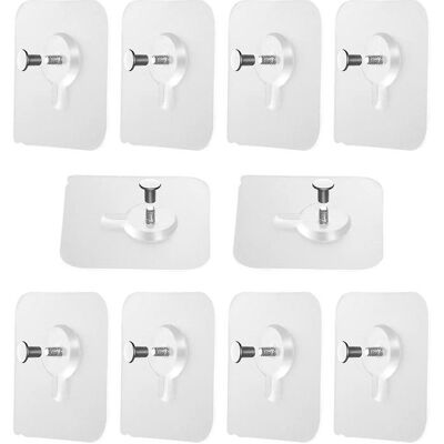 Lot de 10 clous auto-adhésifs sans perçage - Crochet de fixation auto-adhésif pour cadre - Publicité Lot de 10 clous auto-adhésifs sans perçage - Crochet de fixation auto-adhésif pour cadre - Publicité