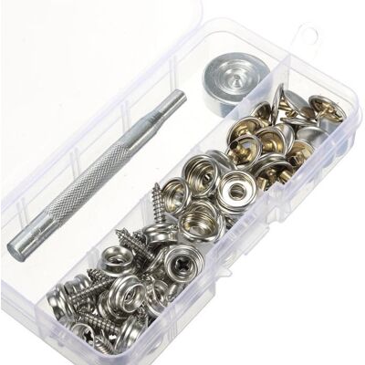 60x Bouton Pression Douille Vis Clou Toile Bateau Auvent Fixation - Publicité 60x Bouton Pression Douille Vis Clou Toile Bateau Auvent Fixation - Publicité
