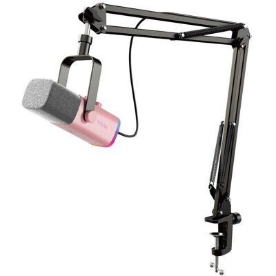 FIFINE USB/XLR Streaming Micro Gaming pour PC PS4 PS5 RGB Cardioïde Dynamique Microphone avec Support pour Mixer Cartes Son Rose - Publicité FIFINE USB/XLR Streaming Micro Gaming pour PC PS4 PS5 RGB Cardioïde Dynamique Microphone avec Support pour Mixer Cartes Son Rose - Publicité