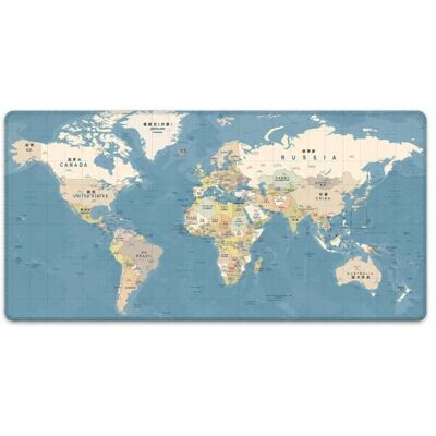HAWUJ Tapis de souris - Carte du monde - En caoutchouc naturel antidérapant avec bords cousus - pour bureau gaming maison - Bleu 80x30cm Bleu - Publicité HAWUJ Tapis de souris - Carte du monde - En caoutchouc naturel antidérapant avec bords cousus - pour bureau gaming maison - Bleu 80x30cm Bleu - Publicité