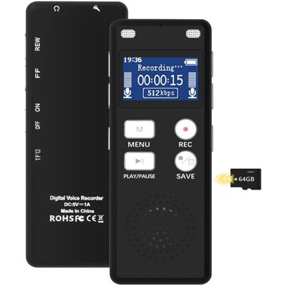 AIORBER Enregistreur vocal numérique HD écran LED 256Go enregistrement MP3 WAV dictaphone professionnel portable batterie longue durée - Publicité AIORBER Enregistreur vocal numérique HD écran LED 256Go enregistrement MP3 WAV dictaphone professionnel portable batterie longue durée - Publicité