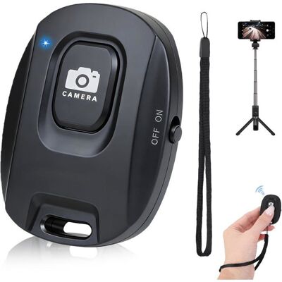 DRIVENEST Télécommande Bluetooth Smartphone Rechargeable Déclencheur Photo Vidéo pour iPhone Android avec Dragonne Portable - Publicité DRIVENEST Télécommande Bluetooth Smartphone Rechargeable Déclencheur Photo Vidéo pour iPhone Android avec Dragonne Portable - Publicité