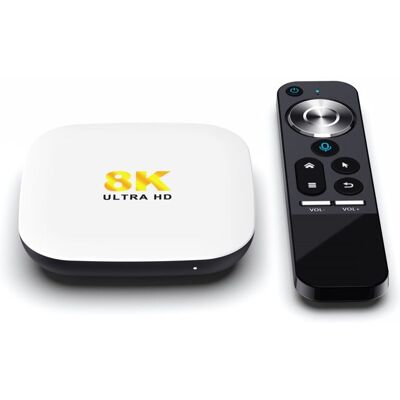 BYTELIKE Boîtier TV 8K WiFi 6 4 Go + 64 Go Android 13.0 télécommande Ethernet 1000M recherche vocale Blanc - Publicité BYTELIKE Boîtier TV 8K WiFi 6 4 Go + 64 Go Android 13.0 télécommande Ethernet 1000M recherche vocale Blanc - Publicité