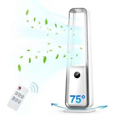 COSYHOMES Ventilateur Tour Sans Pales 3-en-1 avec Télécommande Écran LED Silencieux 34dB 3 Vitesses et Modes Naturel/Normal/Sommeil Portée 6m Blanc - Publicité COSYHOMES Ventilateur Tour Sans Pales 3-en-1 avec Télécommande Écran LED Silencieux 34dB 3 Vitesses et Modes Naturel/Normal/Sommeil Portée 6m Blanc - Publicité