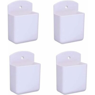 Revo Lot de 4 supports de télécommande blancs support de télécommande support mural boîte de rangement multimédia pour bureau à domicile - Publicité Revo Lot de 4 supports de télécommande blancs support de télécommande support mural boîte de rangement multimédia pour bureau à domicile - Publicité