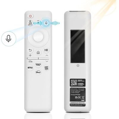 UNION REISEN Télécommande vocale solaire Samsung BN59-01432A blanche 4 raccourcis pour Smart TV Samsung universelle design élégant Blanc - Publicité UNION REISEN Télécommande vocale solaire Samsung BN59-01432A blanche 4 raccourcis pour Smart TV Samsung universelle design élégant Blanc - Publicité