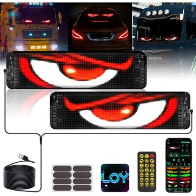 TTLIFE 2Pcs yeux LED pour voiture Personnalisés Yeux LED flexibles Avec télécommande Pour voiture camion texte graffiti 10 x 35 cm - Publicité TTLIFE 2Pcs yeux LED pour voiture Personnalisés Yeux LED flexibles Avec télécommande Pour voiture camion texte graffiti 10 x 35 cm - Publicité