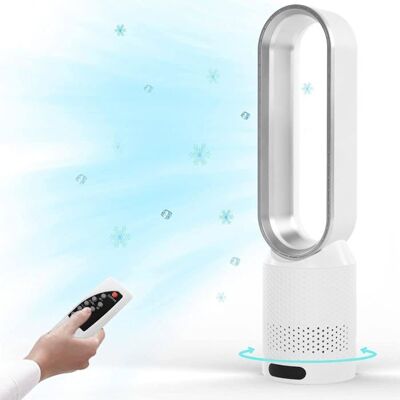 PRUMYA Ventilateur silencieux 20″ argent tactile – sans pales 8 vitesses télécommande oscillation 90° minuteur 2h Silencieux 30 dB Blanc - Publicité PRUMYA Ventilateur silencieux 20″ argent tactile – sans pales 8 vitesses télécommande oscillation 90° minuteur 2h Silencieux 30 dB Blanc - Publicité