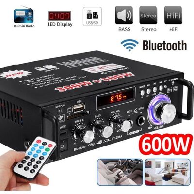 PODOFO Amplificateur - BT-298A - 600W - 2CH - Bluetooth - Radio FM - Télécommande Noir - Publicité PODOFO Amplificateur - BT-298A - 600W - 2CH - Bluetooth - Radio FM - Télécommande Noir - Publicité