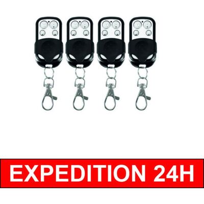 ZISONIX 4 Pcs Télécommande Sans Fil Universelle 433 MHz Porte-clés pour Porte de Garage et Voiture - Publicité ZISONIX 4 Pcs Télécommande Sans Fil Universelle 433 MHz Porte-clés pour Porte de Garage et Voiture - Publicité