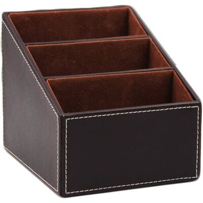 RICEEL support de télécommande en cuir PU boîte de rangement en cuir pour organisateur de télécommande organiseur de bureau pour guide T - Publicité RICEEL support de télécommande en cuir PU boîte de rangement en cuir pour organisateur de télécommande organiseur de bureau pour guide T - Publicité