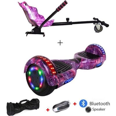Hoverboard 6.5 Galaxie violet + Hoverkart + Bluetooth + Sac de transport+Télécommande Violet - Publicité Hoverboard 6.5 Galaxie violet + Hoverkart + Bluetooth + Sac de transport+Télécommande Violet - Publicité