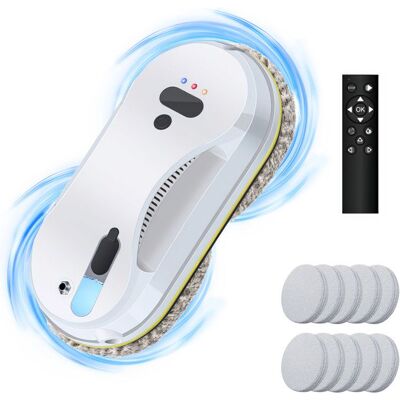 PRUMYA Robot laveur de vitre 3800Pa Robot Laveur de Vitre Automatique Robot Lave Vitre avec Télécommande et 8 Chiffons pour fenêtres - Publicité PRUMYA Robot laveur de vitre 3800Pa Robot Laveur de Vitre Automatique Robot Lave Vitre avec Télécommande et 8 Chiffons pour fenêtres - Publicité