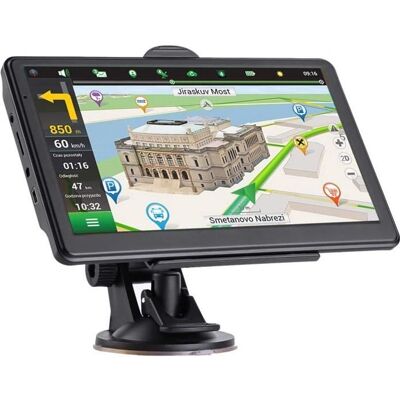 PRUMYA GPS Voiture Écran daffichage tactile navigateur GPS pare-soleil pour camion navigation par satellite carte de leurope 7” 256M+8G Noir - Publicité PRUMYA GPS Voiture Écran daffichage tactile navigateur GPS pare-soleil pour camion navigation par satellite carte de leurope 7” 256M+8G Noir - Publicité