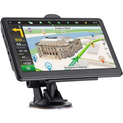PRUMYA Navigation GPS Voiture 7 pouces écran tactile pour camion pare-soleil Sat Nav 256M + 8G Europe carte GPS Navigation 12-36V Noir - Publicité PRUMYA Navigation GPS Voiture 7 pouces écran tactile pour camion pare-soleil Sat Nav 256M + 8G Europe carte GPS Navigation 12-36V Noir - Publicité