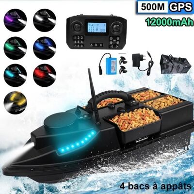 OEM Bateau Amorceur GPS 4 Bacs Indépendants 500m jusqu’à 5–6 h Capacité 2kg Retour Automatique Mode nuit Croisière Vitesse Fixe Noir - Publicité OEM Bateau Amorceur GPS 4 Bacs Indépendants 500m jusqu’à 5–6 h Capacité 2kg Retour Automatique Mode nuit Croisière Vitesse Fixe Noir - Publicité
