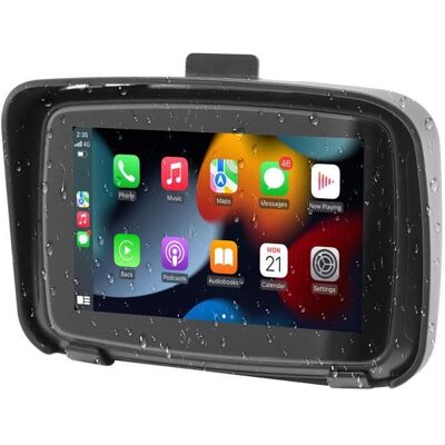 GPS Portable Moto - PRUMYA - 5 Pouces - Étanche IPX7 - Bluetooth 5.0 - Compatible CarPlay/Android Auto Noir - Publicité GPS Portable Moto - PRUMYA - 5 Pouces - Étanche IPX7 - Bluetooth 5.0 - Compatible CarPlay/Android Auto Noir - Publicité