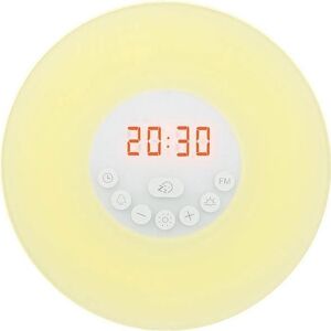 Radio-réveil lumineux - Sons de la nature - Lever de soleil simulé - 5 couleurs de lumière - Lampe de chevet - Publicité Radio-réveil lumineux - Sons de la nature - Lever de soleil simulé - 5 couleurs de lumière - Lampe de chevet - Publicité