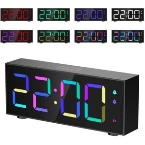 ORIA Réveil Numérique Alarm Réveil LED Réveil RVB avec Fonction Snooze Luminosité et Volume réglable Alarm jour de travail Noir - Publicité ORIA Réveil Numérique Alarm Réveil LED Réveil RVB avec Fonction Snooze Luminosité et Volume réglable Alarm jour de travail Noir - Publicité