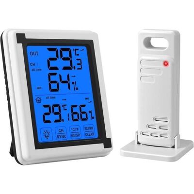 Thermomètre - ZVD - Intérieur Extérieur - Sans Fil - Station Météo - Capteur Inclus,10pcs Blanc - Publicité Thermomètre - ZVD - Intérieur Extérieur - Sans Fil - Station Météo - Capteur Inclus,10pcs Blanc - Publicité